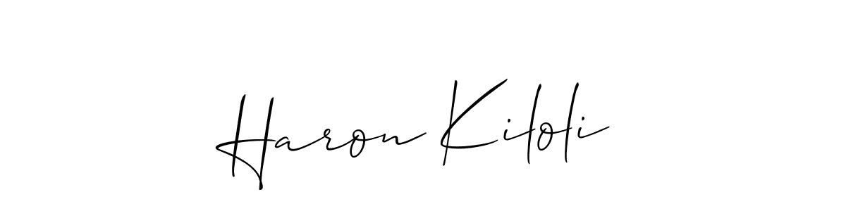 Make a short Haron Kiloli signature style. Manage your documents anywhere anytime using Allison_Script. Create and add eSignatures, submit forms, share and send files easily. Haron Kiloli signature style 2 images and pictures png