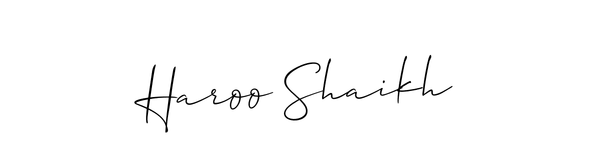 Design your own signature with our free online signature maker. With this signature software, you can create a handwritten (Allison_Script) signature for name Haroo Shaikh. Haroo Shaikh signature style 2 images and pictures png