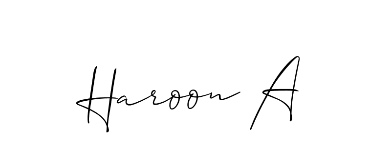 Also You can easily find your signature by using the search form. We will create Haroon A name handwritten signature images for you free of cost using Allison_Script sign style. Haroon A signature style 2 images and pictures png