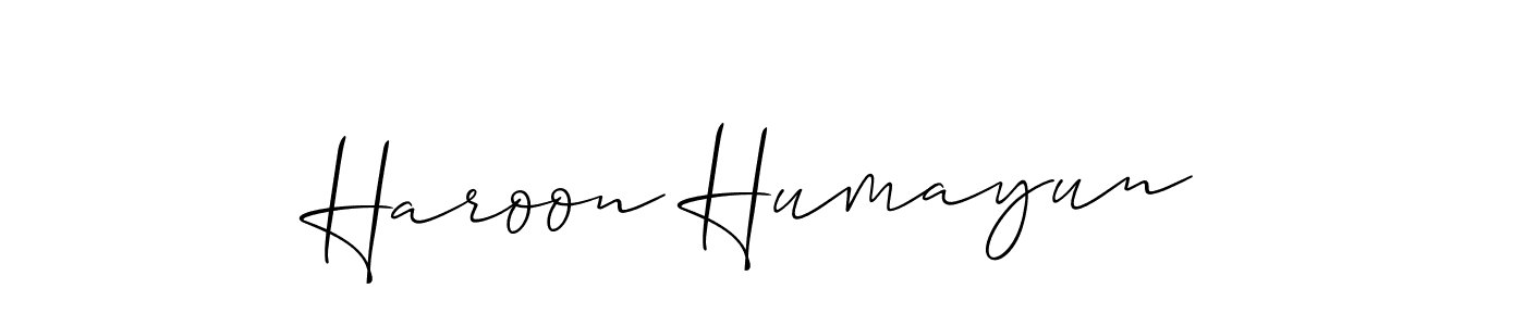 Also we have Haroon Humayun name is the best signature style. Create professional handwritten signature collection using Allison_Script autograph style. Haroon Humayun signature style 2 images and pictures png