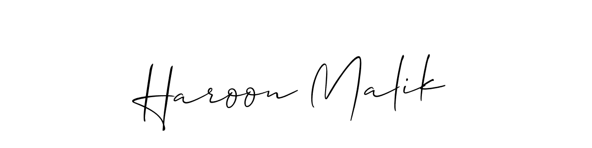 How to make Haroon Malik name signature. Use Allison_Script style for creating short signs online. This is the latest handwritten sign. Haroon Malik signature style 2 images and pictures png