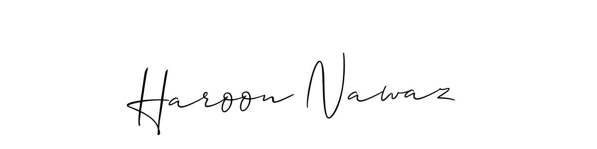 How to make Haroon Nawaz name signature. Use Allison_Script style for creating short signs online. This is the latest handwritten sign. Haroon Nawaz signature style 2 images and pictures png