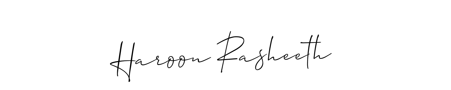 Make a beautiful signature design for name Haroon Rasheeth. With this signature (Allison_Script) style, you can create a handwritten signature for free. Haroon Rasheeth signature style 2 images and pictures png