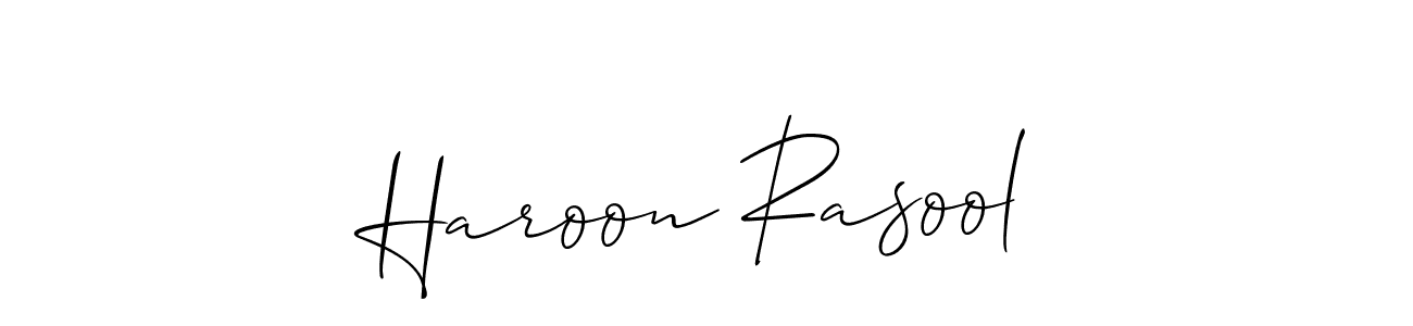 Create a beautiful signature design for name Haroon Rasool. With this signature (Allison_Script) fonts, you can make a handwritten signature for free. Haroon Rasool signature style 2 images and pictures png