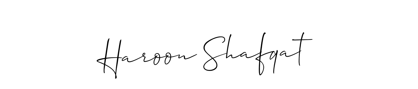 Make a beautiful signature design for name Haroon Shafqat. With this signature (Allison_Script) style, you can create a handwritten signature for free. Haroon Shafqat signature style 2 images and pictures png