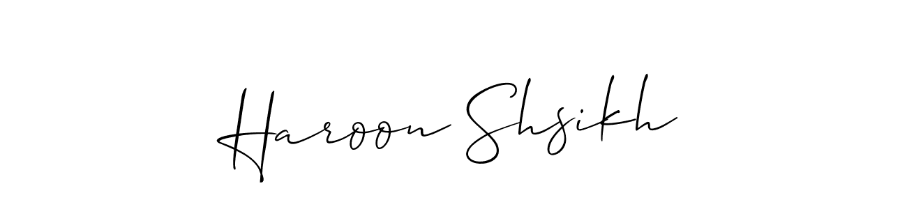 Make a beautiful signature design for name Haroon Shsikh. With this signature (Allison_Script) style, you can create a handwritten signature for free. Haroon Shsikh signature style 2 images and pictures png