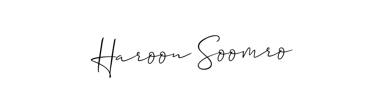 Create a beautiful signature design for name Haroon Soomro. With this signature (Allison_Script) fonts, you can make a handwritten signature for free. Haroon Soomro signature style 2 images and pictures png