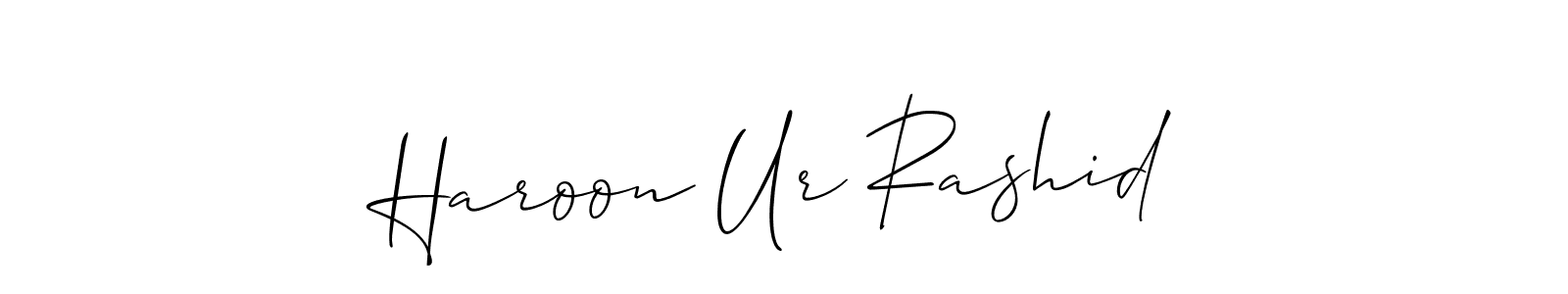 if you are searching for the best signature style for your name Haroon Ur Rashid. so please give up your signature search. here we have designed multiple signature styles  using Allison_Script. Haroon Ur Rashid signature style 2 images and pictures png