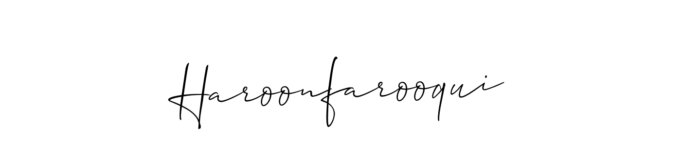 Make a short Haroonfarooqui signature style. Manage your documents anywhere anytime using Allison_Script. Create and add eSignatures, submit forms, share and send files easily. Haroonfarooqui signature style 2 images and pictures png