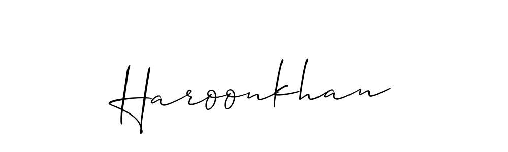 How to make Haroonkhan name signature. Use Allison_Script style for creating short signs online. This is the latest handwritten sign. Haroonkhan signature style 2 images and pictures png