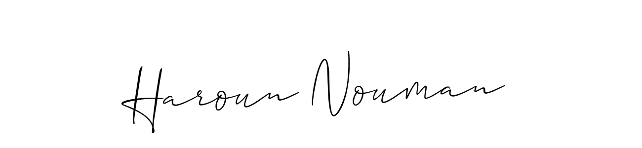 Use a signature maker to create a handwritten signature online. With this signature software, you can design (Allison_Script) your own signature for name Haroun Nouman. Haroun Nouman signature style 2 images and pictures png