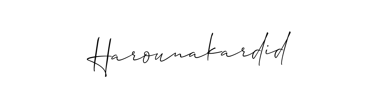 Create a beautiful signature design for name Harounakardid. With this signature (Allison_Script) fonts, you can make a handwritten signature for free. Harounakardid signature style 2 images and pictures png