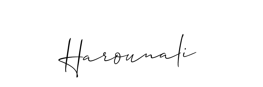 Design your own signature with our free online signature maker. With this signature software, you can create a handwritten (Allison_Script) signature for name Harounali. Harounali signature style 2 images and pictures png