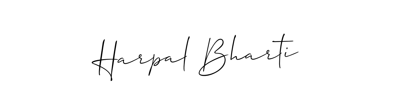 Make a beautiful signature design for name Harpal Bharti. With this signature (Allison_Script) style, you can create a handwritten signature for free. Harpal Bharti signature style 2 images and pictures png