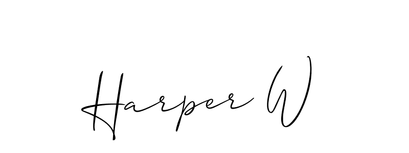 Similarly Allison_Script is the best handwritten signature design. Signature creator online .You can use it as an online autograph creator for name Harper W. Harper W signature style 2 images and pictures png