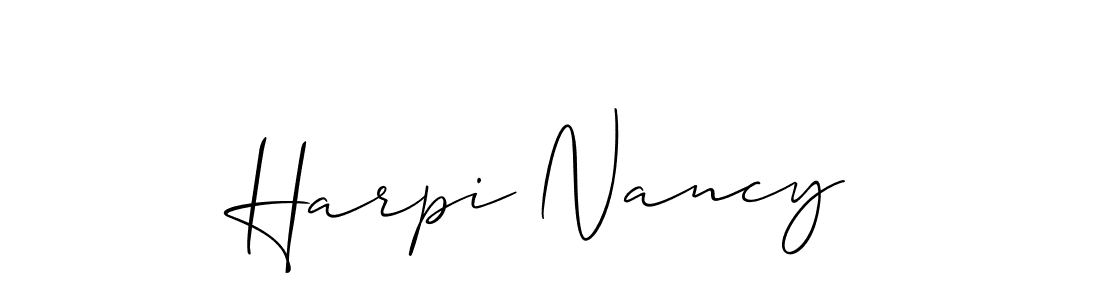 Use a signature maker to create a handwritten signature online. With this signature software, you can design (Allison_Script) your own signature for name Harpi Nancy. Harpi Nancy signature style 2 images and pictures png