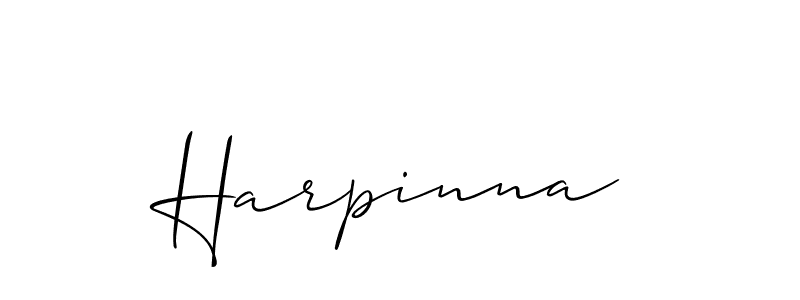 Use a signature maker to create a handwritten signature online. With this signature software, you can design (Allison_Script) your own signature for name Harpinna. Harpinna signature style 2 images and pictures png