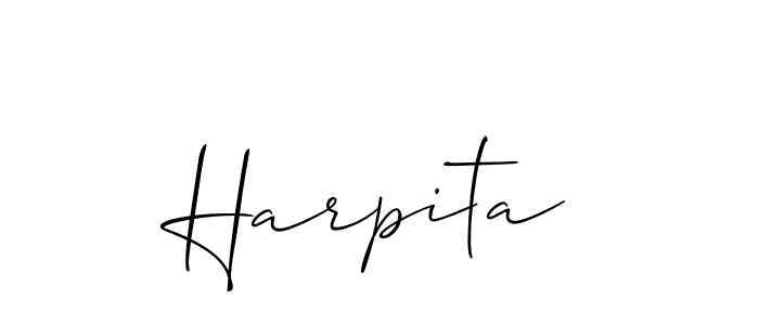 Also we have Harpita name is the best signature style. Create professional handwritten signature collection using Allison_Script autograph style. Harpita signature style 2 images and pictures png