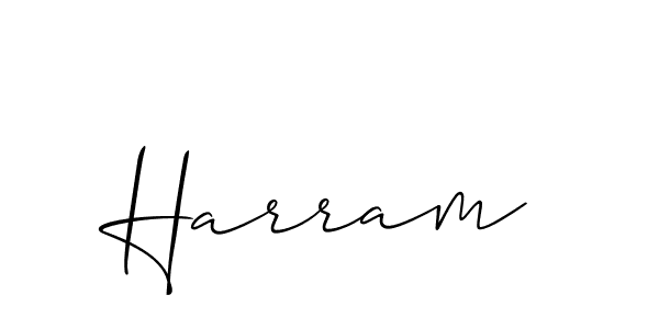 Make a beautiful signature design for name Harram. With this signature (Allison_Script) style, you can create a handwritten signature for free. Harram signature style 2 images and pictures png