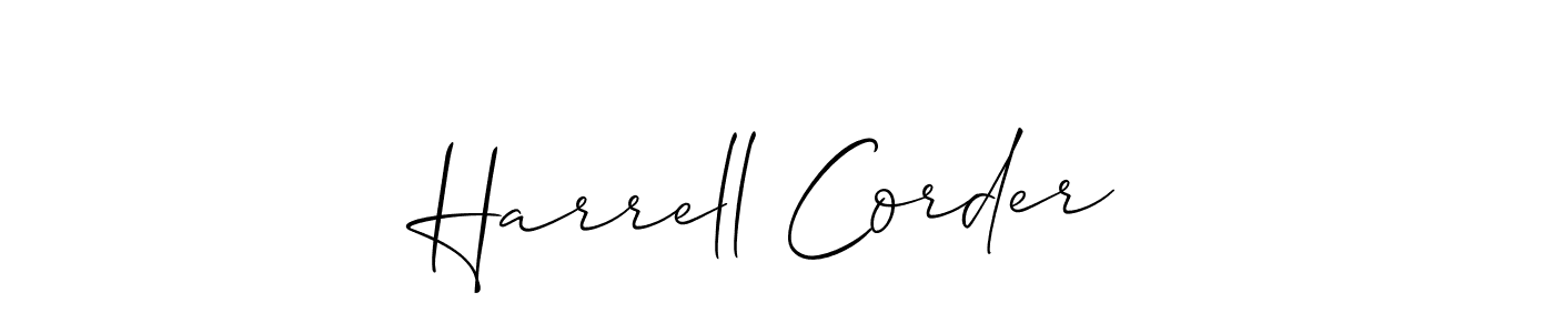 Create a beautiful signature design for name Harrell Corder. With this signature (Allison_Script) fonts, you can make a handwritten signature for free. Harrell Corder signature style 2 images and pictures png