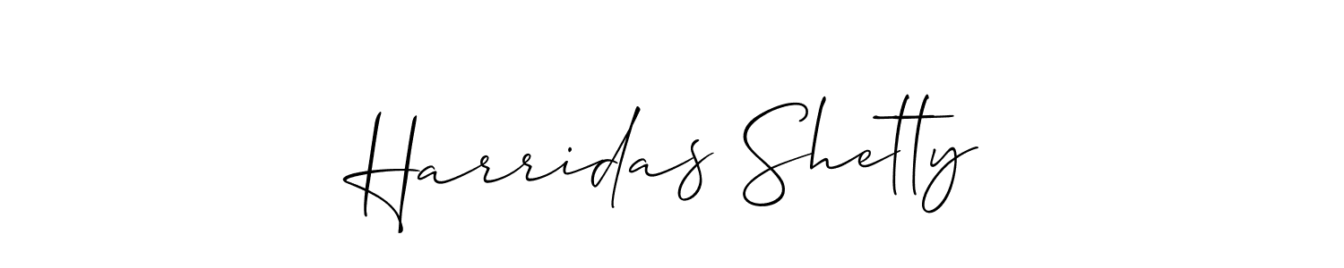 Similarly Allison_Script is the best handwritten signature design. Signature creator online .You can use it as an online autograph creator for name Harridas Shetty. Harridas Shetty signature style 2 images and pictures png