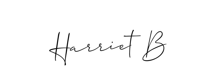 It looks lik you need a new signature style for name Harriet B. Design unique handwritten (Allison_Script) signature with our free signature maker in just a few clicks. Harriet B signature style 2 images and pictures png