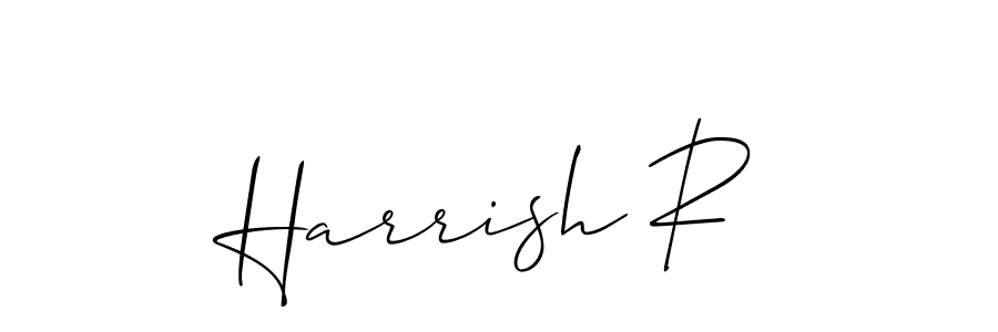 How to make Harrish R signature? Allison_Script is a professional autograph style. Create handwritten signature for Harrish R name. Harrish R signature style 2 images and pictures png