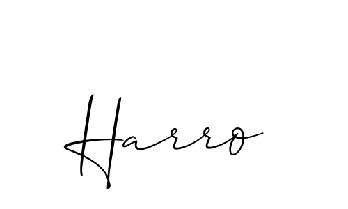 if you are searching for the best signature style for your name Harro. so please give up your signature search. here we have designed multiple signature styles  using Allison_Script. Harro signature style 2 images and pictures png