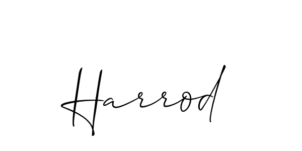 Use a signature maker to create a handwritten signature online. With this signature software, you can design (Allison_Script) your own signature for name Harrod. Harrod signature style 2 images and pictures png