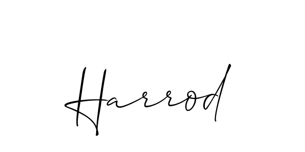 Use a signature maker to create a handwritten signature online. With this signature software, you can design (Allison_Script) your own signature for name Harrod. Harrod signature style 2 images and pictures png