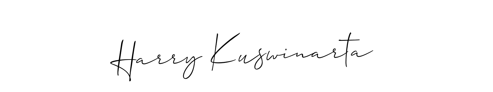 Use a signature maker to create a handwritten signature online. With this signature software, you can design (Allison_Script) your own signature for name Harry Kuswinarta. Harry Kuswinarta signature style 2 images and pictures png