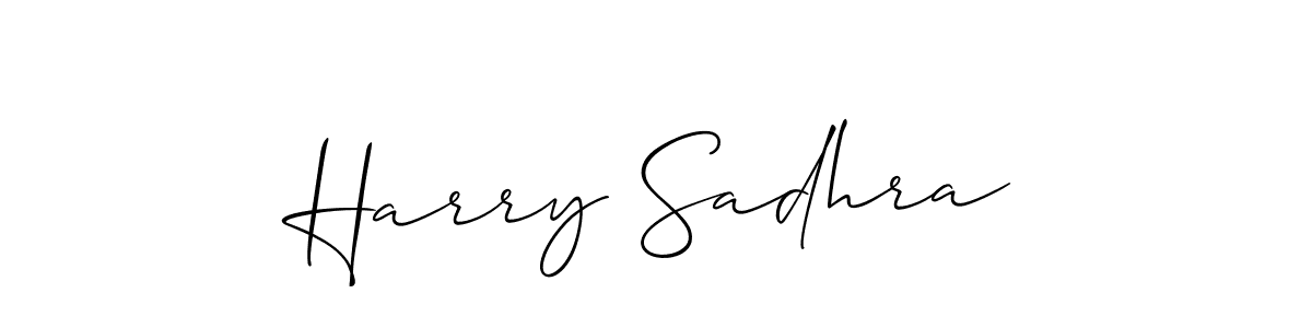 How to make Harry Sadhra name signature. Use Allison_Script style for creating short signs online. This is the latest handwritten sign. Harry Sadhra signature style 2 images and pictures png
