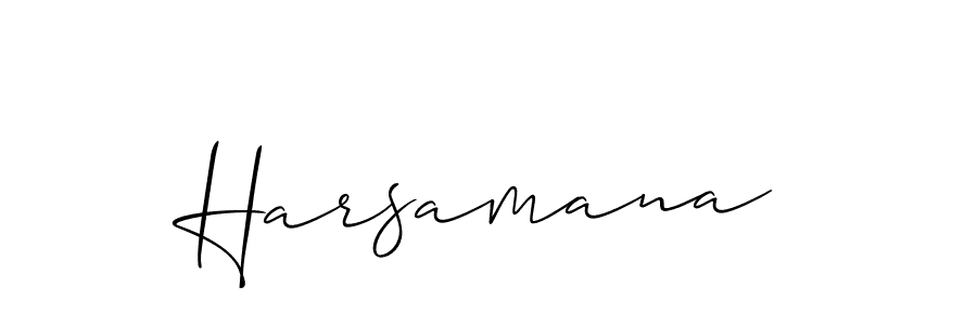 Use a signature maker to create a handwritten signature online. With this signature software, you can design (Allison_Script) your own signature for name Harsamana. Harsamana signature style 2 images and pictures png