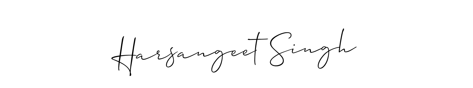 Also we have Harsangeet Singh name is the best signature style. Create professional handwritten signature collection using Allison_Script autograph style. Harsangeet Singh signature style 2 images and pictures png