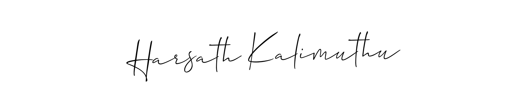Design your own signature with our free online signature maker. With this signature software, you can create a handwritten (Allison_Script) signature for name Harsath Kalimuthu. Harsath Kalimuthu signature style 2 images and pictures png