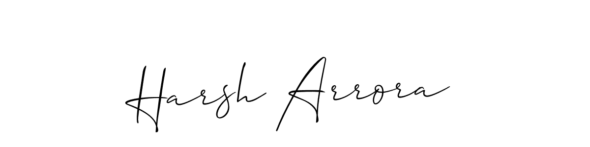 Make a beautiful signature design for name Harsh Arrora. With this signature (Allison_Script) style, you can create a handwritten signature for free. Harsh Arrora signature style 2 images and pictures png
