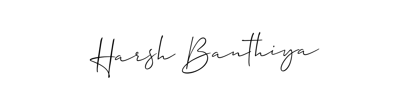 You should practise on your own different ways (Allison_Script) to write your name (Harsh Banthiya) in signature. don't let someone else do it for you. Harsh Banthiya signature style 2 images and pictures png