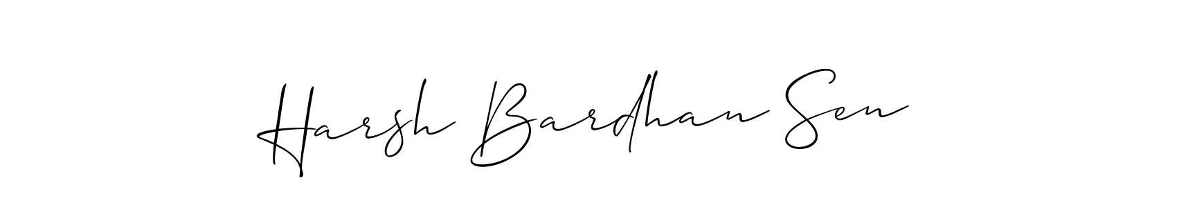 How to make Harsh Bardhan Sen name signature. Use Allison_Script style for creating short signs online. This is the latest handwritten sign. Harsh Bardhan Sen signature style 2 images and pictures png