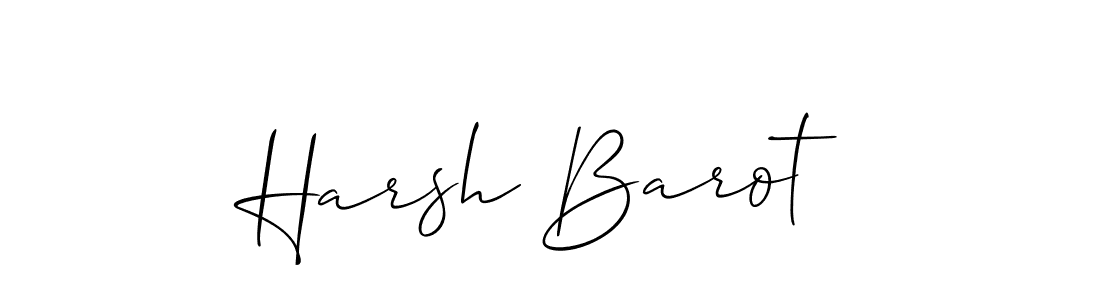 Use a signature maker to create a handwritten signature online. With this signature software, you can design (Allison_Script) your own signature for name Harsh Barot. Harsh Barot signature style 2 images and pictures png