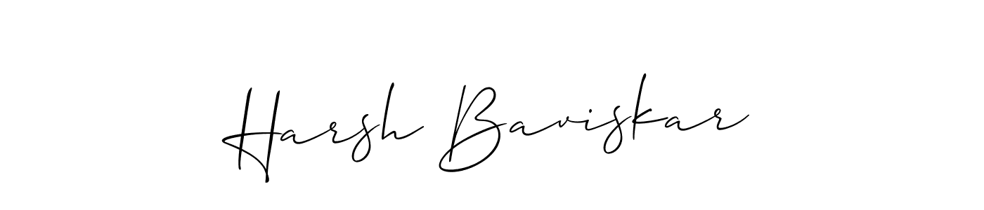 Allison_Script is a professional signature style that is perfect for those who want to add a touch of class to their signature. It is also a great choice for those who want to make their signature more unique. Get Harsh Baviskar name to fancy signature for free. Harsh Baviskar signature style 2 images and pictures png