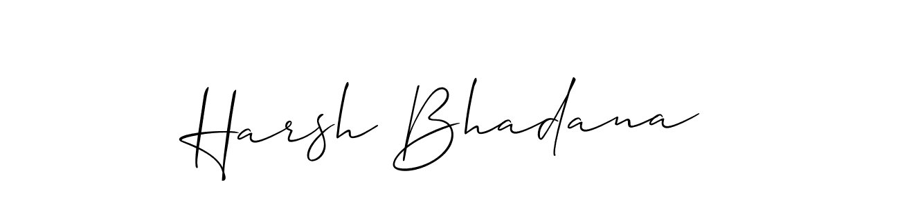 How to make Harsh Bhadana signature? Allison_Script is a professional autograph style. Create handwritten signature for Harsh Bhadana name. Harsh Bhadana signature style 2 images and pictures png