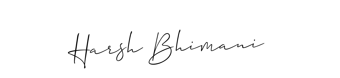 Make a short Harsh Bhimani signature style. Manage your documents anywhere anytime using Allison_Script. Create and add eSignatures, submit forms, share and send files easily. Harsh Bhimani signature style 2 images and pictures png