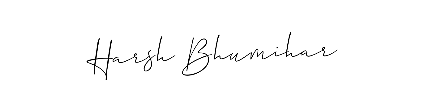 if you are searching for the best signature style for your name Harsh Bhumihar. so please give up your signature search. here we have designed multiple signature styles  using Allison_Script. Harsh Bhumihar signature style 2 images and pictures png