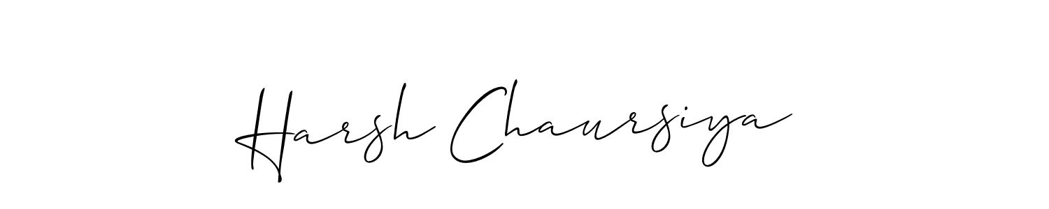 Also we have Harsh Chaursiya name is the best signature style. Create professional handwritten signature collection using Allison_Script autograph style. Harsh Chaursiya signature style 2 images and pictures png