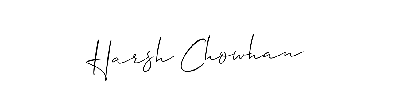 Allison_Script is a professional signature style that is perfect for those who want to add a touch of class to their signature. It is also a great choice for those who want to make their signature more unique. Get Harsh Chowhan name to fancy signature for free. Harsh Chowhan signature style 2 images and pictures png