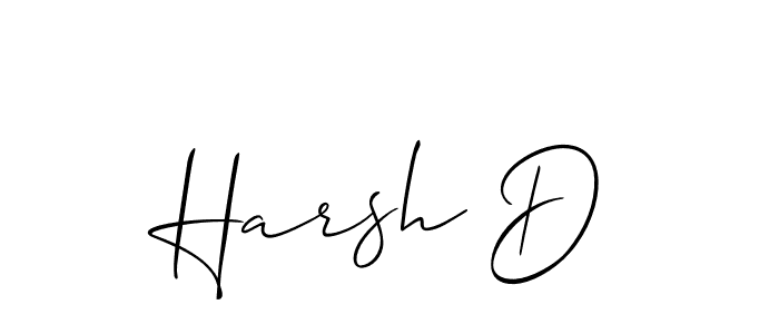 Allison_Script is a professional signature style that is perfect for those who want to add a touch of class to their signature. It is also a great choice for those who want to make their signature more unique. Get Harsh D name to fancy signature for free. Harsh D signature style 2 images and pictures png