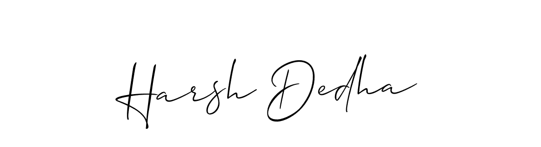 Similarly Allison_Script is the best handwritten signature design. Signature creator online .You can use it as an online autograph creator for name Harsh Dedha. Harsh Dedha signature style 2 images and pictures png