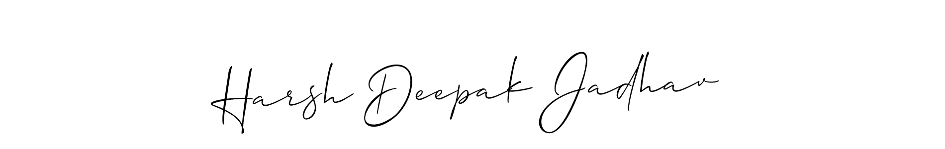 if you are searching for the best signature style for your name Harsh Deepak Jadhav. so please give up your signature search. here we have designed multiple signature styles  using Allison_Script. Harsh Deepak Jadhav signature style 2 images and pictures png
