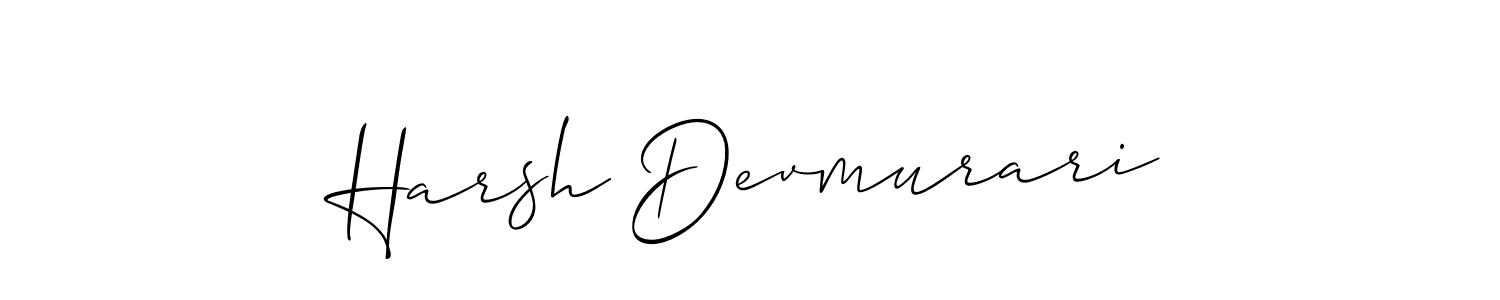 Make a beautiful signature design for name Harsh Devmurari. With this signature (Allison_Script) style, you can create a handwritten signature for free. Harsh Devmurari signature style 2 images and pictures png