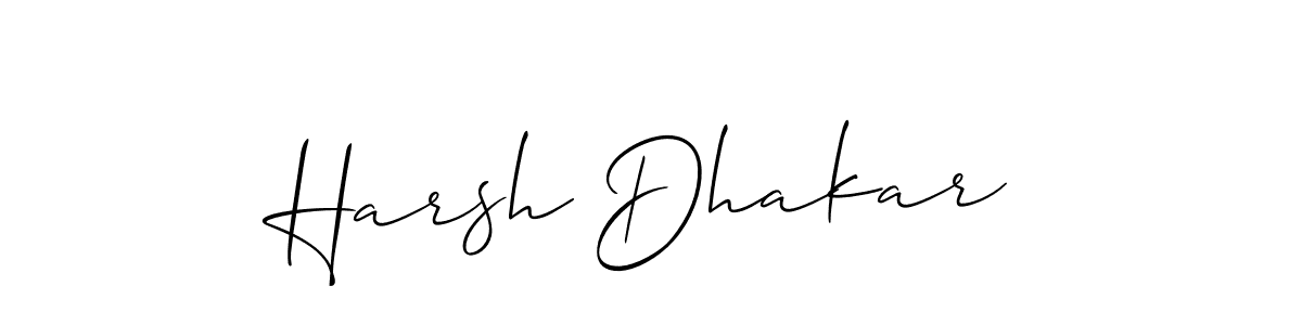 Create a beautiful signature design for name Harsh Dhakar. With this signature (Allison_Script) fonts, you can make a handwritten signature for free. Harsh Dhakar signature style 2 images and pictures png